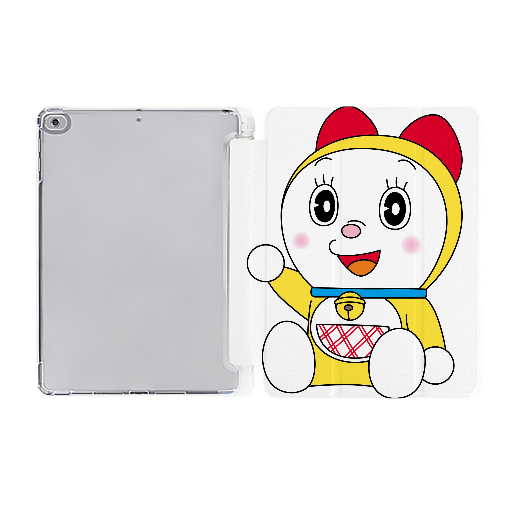 （画像用） ドラえもん ドラミ Doraemon Dorami IPad ケース ペン収納付き 三つ折りスタンド PUレザー×シリコン 対応機種9.5/10.5/10.9インチ